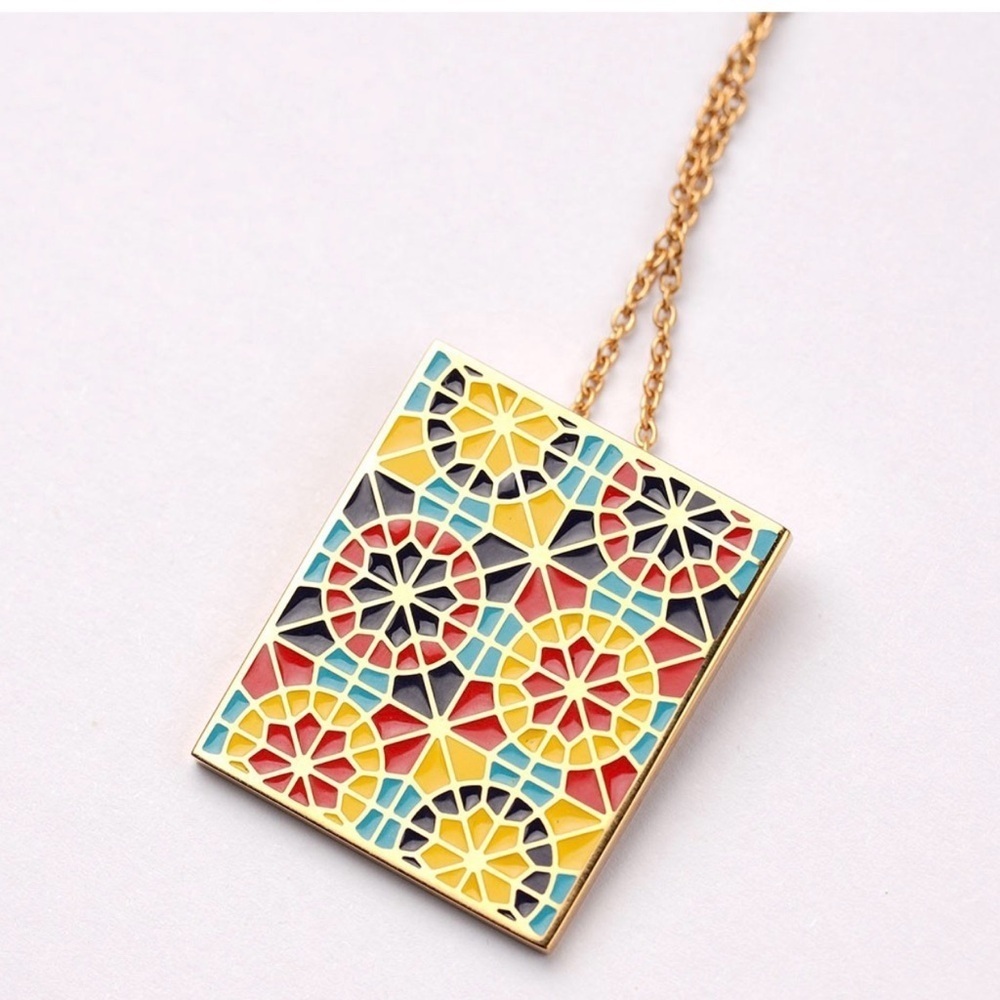 Colorful Geometric Pendant Necklace